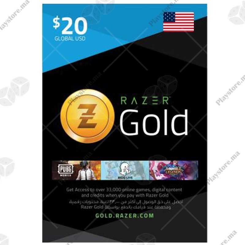Razer Gold 20 Dollars USA