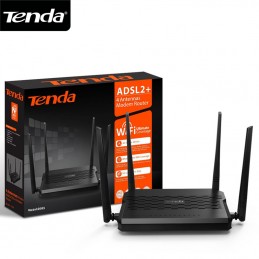 Tenda Modem Routeur Wifi - ADSL2+, USB, 4 Antennes - Noir