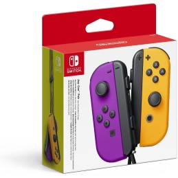 Manettes Joy-Con pour Nintendo Switch, mauve néon /orange