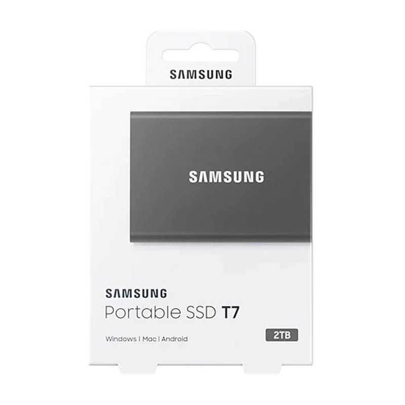 Disque Dur SSD Externe Samsung T7 USB 3.2 2TB 2000 Go Gris1050 Mo/s