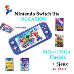 Nintendo Switch lite 25Go Flashée Occasion +128Go
