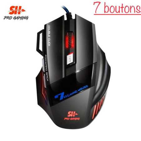 Gamer Mouse SH Wired USB PC 3200 Adjustable DPI 7D LED Optical